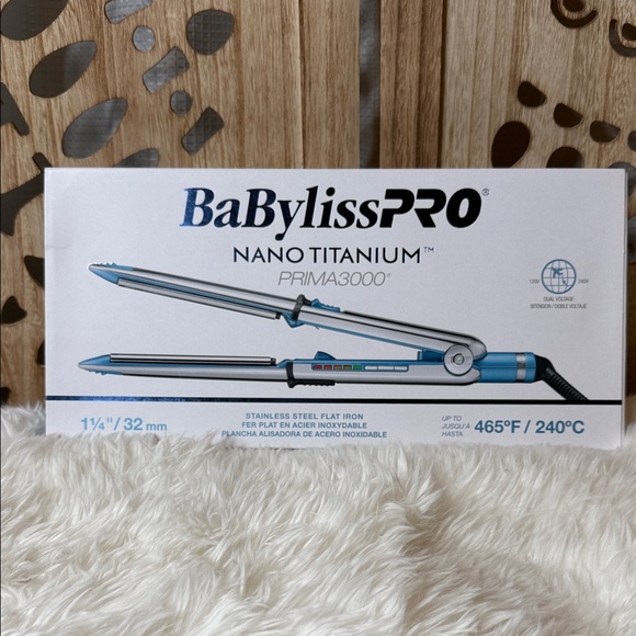 BaByliss Accessories - BaBylissPRO Nano Titanium Hair Straightener - Blue and Silver